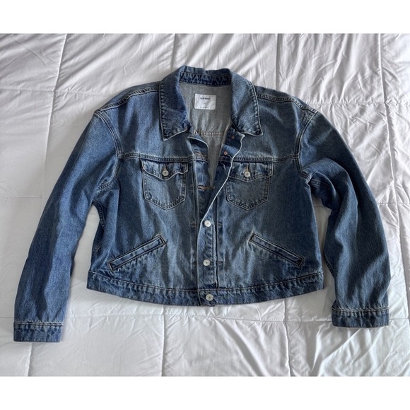 Old Navy Denim Button Down Jean Jacket Womens Size XL Faded Blue EUC - Picture 1 of 8